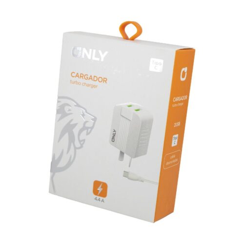 1653999985714defcb9ddade1940fb10a16f0c6a16 CARGADOR 220V ONLY MOD06 – 2 USB + CABLE TC – BLANCO