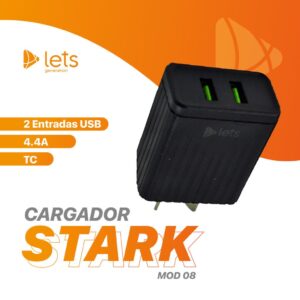 1648493859cc05ec03f79f3ab6e0120b77c9823a26-300x300 CARGADOR 220V LETS 4,4 A 2 USB + CABLE TIPO C NEGRO