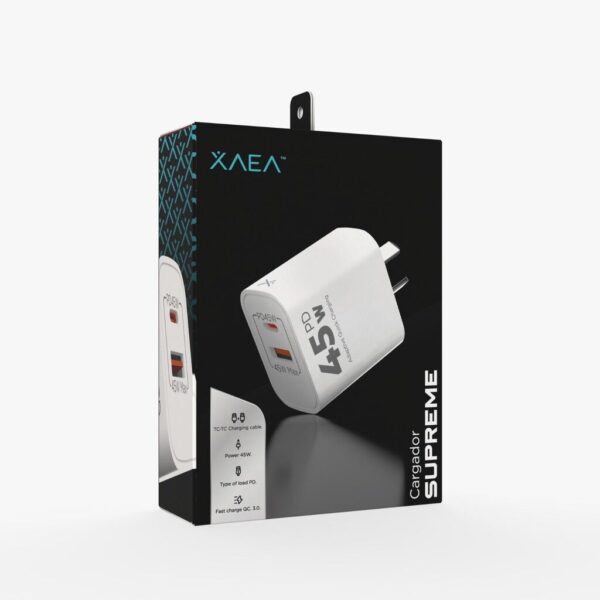 ADAPTADOR-CARGADOR 220V SUPREME 5A 1USB + TIPO C XAEA