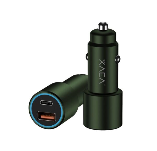 ADAPTADOR-CARGADOR 12V VOLTAIR 3A 1USB + 1TC XAEA VERDE