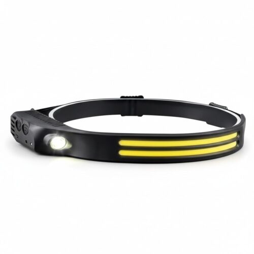 LINTERNA FRONTAL DOBLE LED C/SENSOR NEGRO